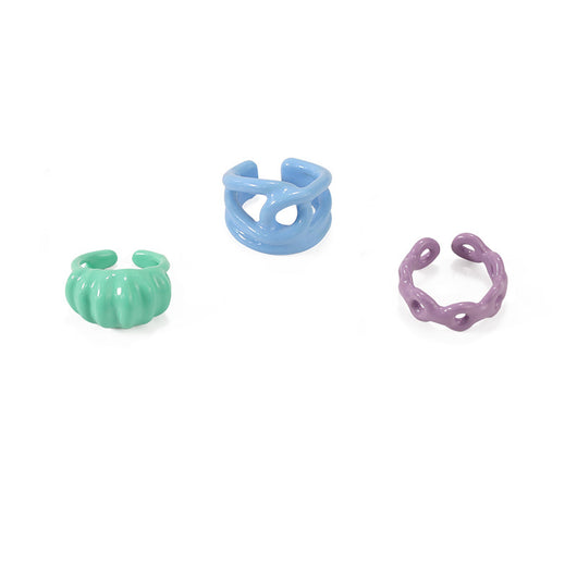 Anillo de Goteo de Aceite Artesanal - Joya de Diseño Exagerado Dongdaemun - Image 3