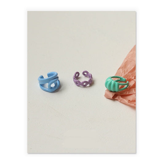 Anillo de Goteo de Aceite Artesanal - Joya de Diseño Exagerado Dongdaemun - Image 5