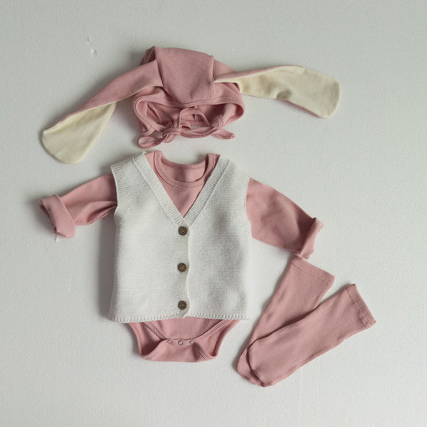 Chaleco Cardigan de Punto Liso Unisex