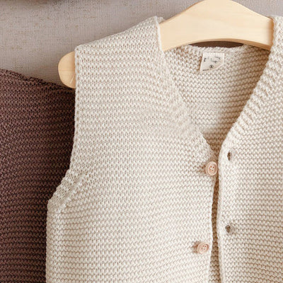 Chaleco Cardigan de Punto Liso Unisex - Image 2