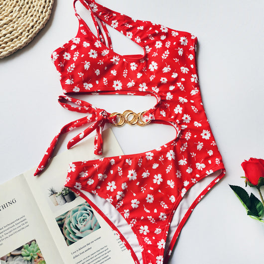Traje de Baño Mujer Enterizo con Detalle de Lazo y Flores - Image 10