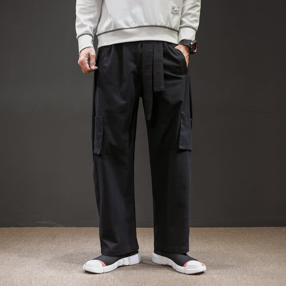 Pantalón Cargo Cintura Media con Cordones