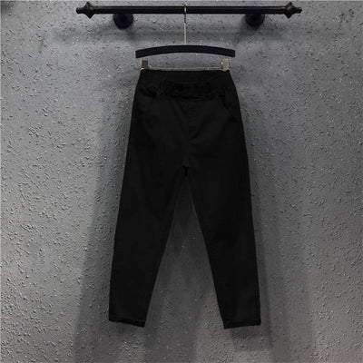 Pantalones Harem Talla Grande Cintura Alta Elástico Fino Ropa Casual Mujer - Image 3