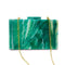 Bolso Cuadrado Verde Esmeralda Acrílico - Cartera de Noche Elegante