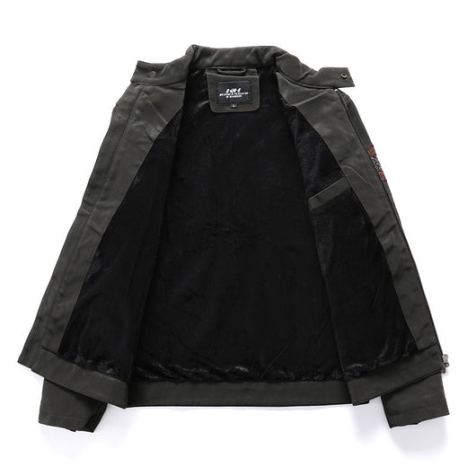 Chaqueta de Cuero Gamuza Motociclista con Bordados y Lavado Artesanal - Image 2