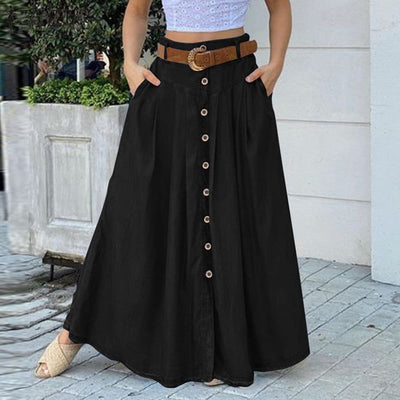 Falda Larga Clásica Talle Alto para Mujer Primavera - Image 2