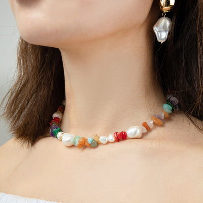 Collar de Perlas de Agua Dulce Tejido a Mano - Image 10