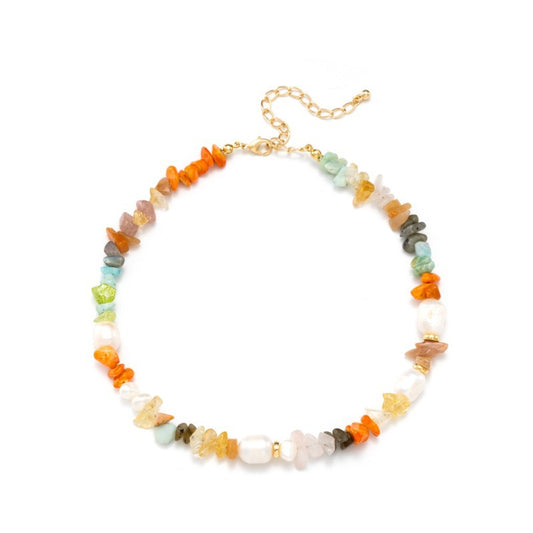 Collar de Perlas de Agua Dulce Tejido a Mano