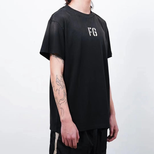Camiseta Estampada de Manga Corta Wealthy Flocking - Estilo High Street