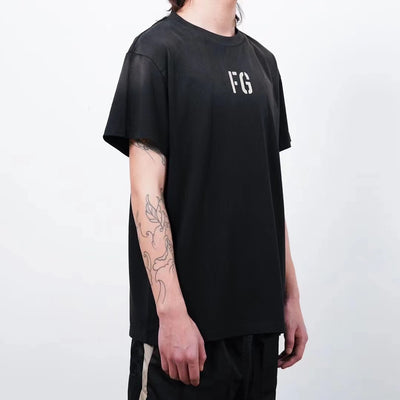 Camiseta Estampada de Manga Corta Wealthy Flocking - Estilo High Street