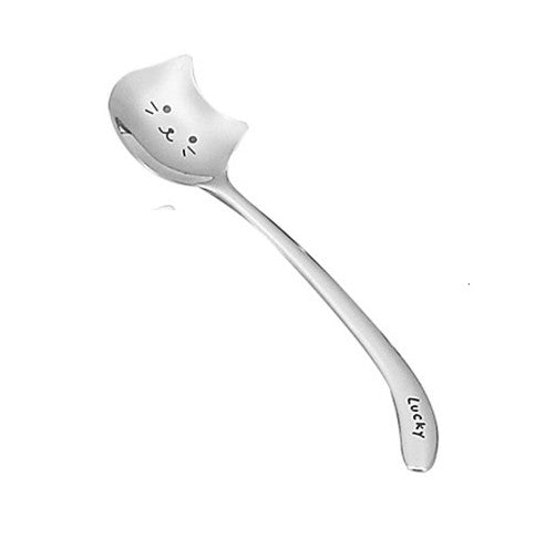 Cucharilla de Café con Diseño de Gato Japonés y Coreano de Cola Rizada - Image 6