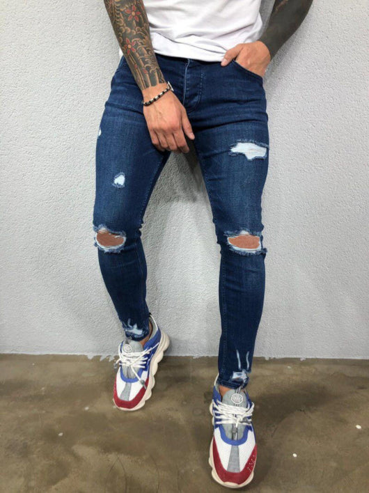 Jeans Rotos Elásticos con Diseño Desgarrado - Estilo Urbano Trendy - Image 4