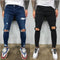 Distressed Elastic Jeans with Ripped Design - Trendy Urban Style