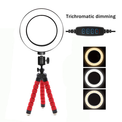 Aro de Luz LED 6" con Trípode Flexible y Soporte para Celular Compatible con Apple - Image 3