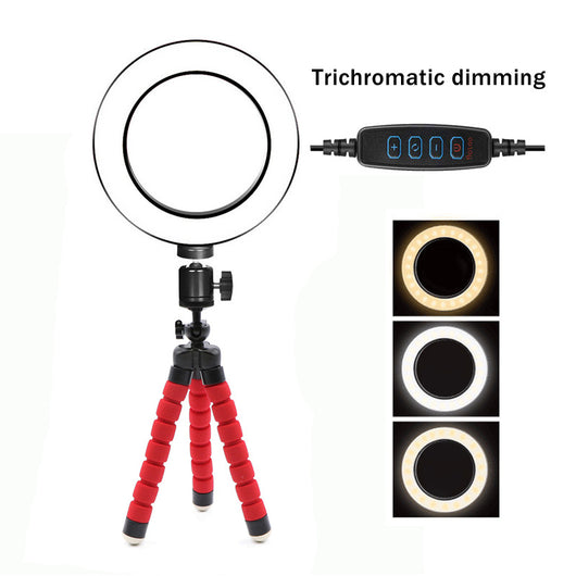 Aro de Luz LED 6" con Trípode Flexible y Soporte para Celular Compatible con Apple - Image 3