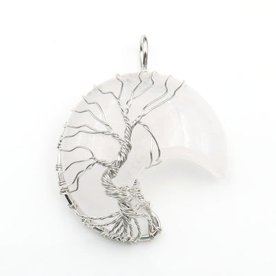 Collar Artesanal con Cristal Natural, Árbol de la Vida y Luna - Image 21