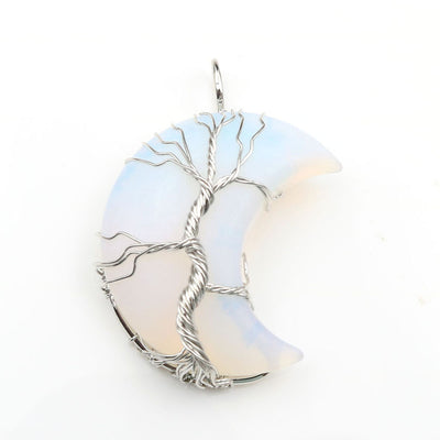 Collar Artesanal con Cristal Natural, Árbol de la Vida y Luna - Image 6