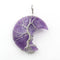 Cross-Border New Handmade Necklace Jewelry Moon Natural Crystal Stone Tree Of Life Jewelry Pendant Necklace Accessories Amethyst pendant