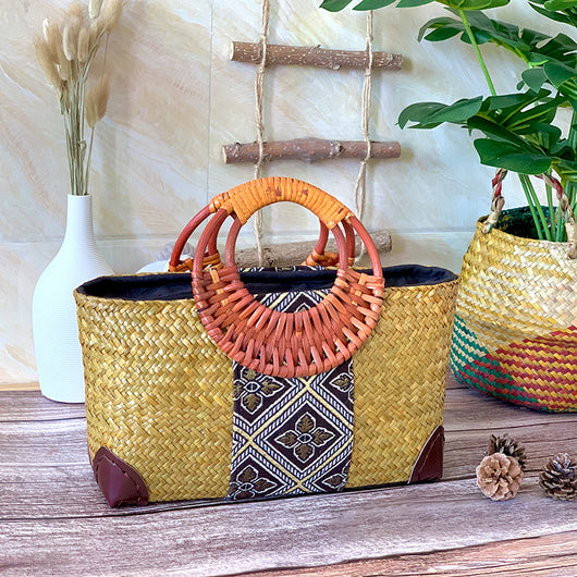 Bolsa Tejida de Ratán Artesanal Tailandesa - Estilo Retro Nacional para Mujeres - Image 7