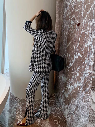 Traje Elegante Pata de Gallo para Mujer - Diseño Europeo Primavera Verano - Image 12