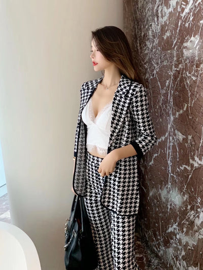 Traje Elegante Pata de Gallo para Mujer - Diseño Europeo Primavera Verano - Image 13