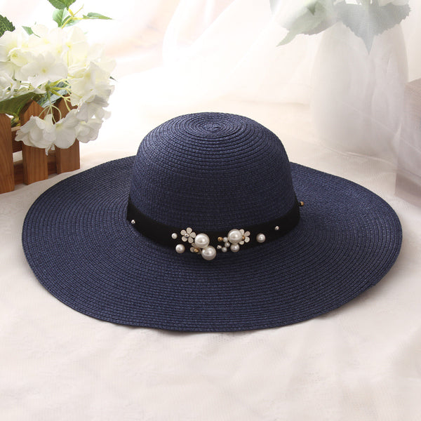 Sombrero de Playa para Mujer con Ala Ancha, Diseño Elegante, Plegable y Protección Solar