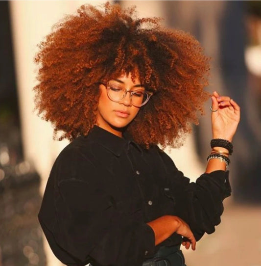 Peluca Afro Rizada Corta de Fibra Sintética Premium para Mujer