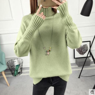 Suéter Acolchado Coreano Largo Mujer - Pullover Holgado Color Sólido - Image 8