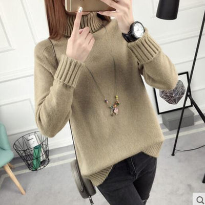 Suéter Acolchado Coreano Largo Mujer - Pullover Holgado Color Sólido - Image 10