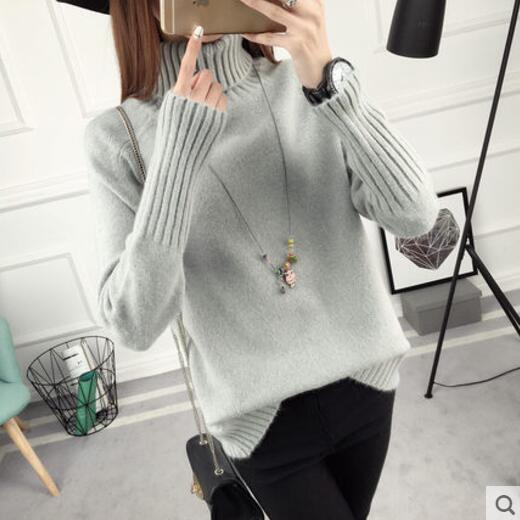 Suéter Acolchado Coreano Largo Mujer - Pullover Holgado Color Sólido - Image 6