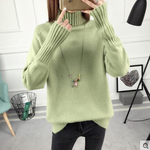 Suéter Acolchado Coreano Largo Mujer - Pullover Holgado Color Sólido - Image 4