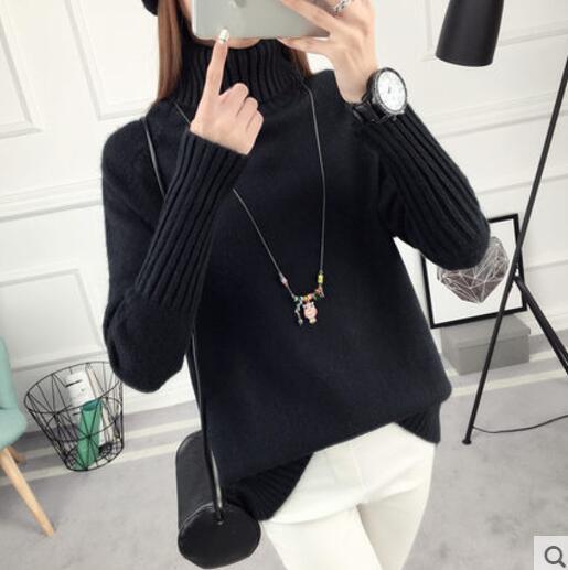 Suéter Acolchado Coreano Largo Mujer - Pullover Holgado Color Sólido - Image 5