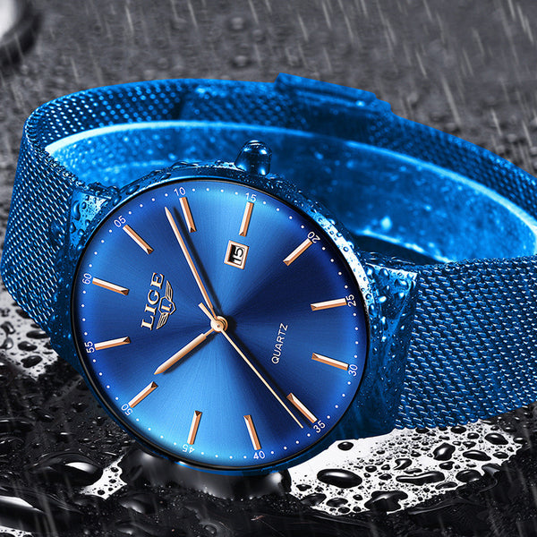 Reloj Deportivo Ultra Delgado con Correa Mesh Impermeable