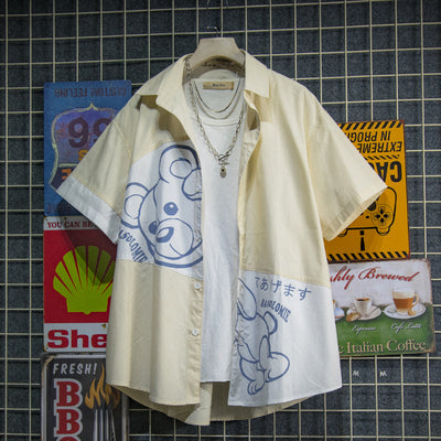 Playera Casual Estampado Cartoon Tendencia Coreana para Hombre - Image 13