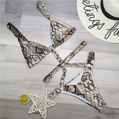 Bikini Fruncido Escote Bajo Cintura Alta Tanga Brasilera - Image 3