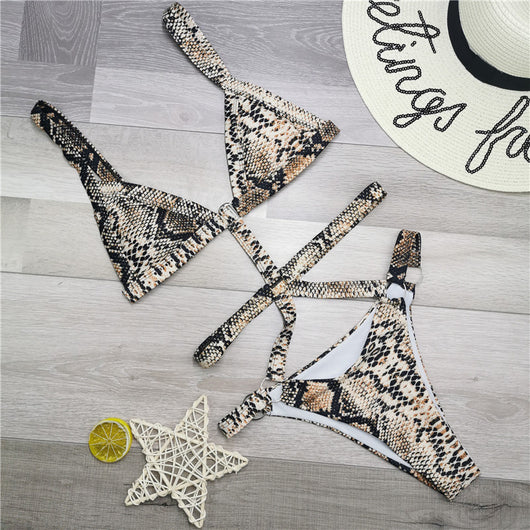 Bikini Fruncido Escote Bajo Cintura Alta Tanga Brasilera - Image 3