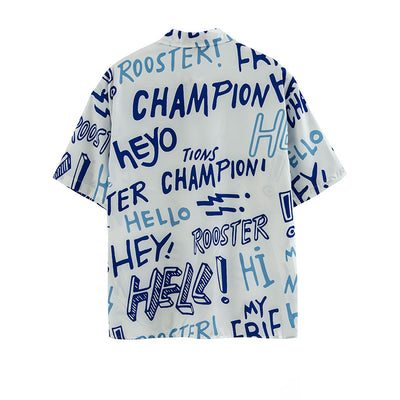 Playera Hombre Estampado Flores y Letras Callejeras Manga Corta - Image 7