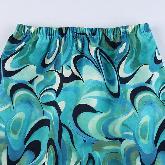 Falda Pantalón Mujer Estampado Onda Vórtex con Abertura - Image 16