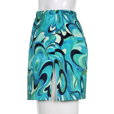 Falda Pantalón Mujer Estampado Onda Vórtex con Abertura - Image 5