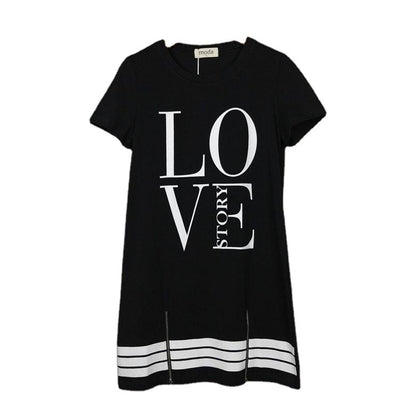 Vestido Camisero Largo con Cremallera y Estampado 'LOVE' - Image 9