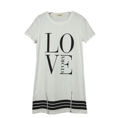Vestido Camisero Largo con Cremallera y Estampado 'LOVE' - Image 8