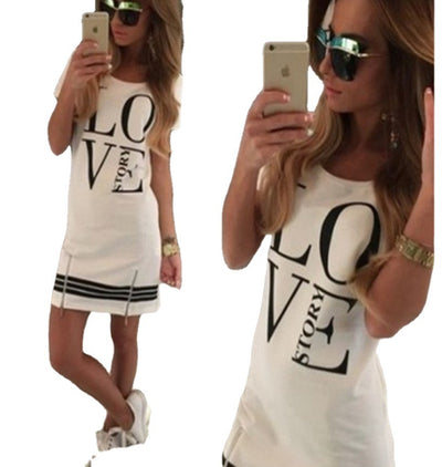 Vestido Camisero Largo con Cremallera y Estampado 'LOVE' - Image 10