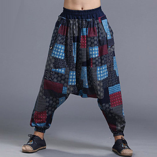 Pantalones Estampados Holgados para Hombre - Diseño Floral Yonago