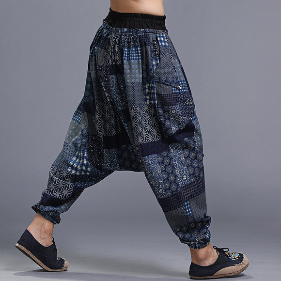 Pantalones Estampados Holgados para Hombre - Diseño Floral Yonago