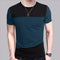 Playera Casual de Cuello Redondo con Combinación de Colores para Hombre