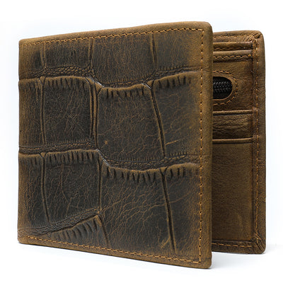 Billetera de Cuero Genuino Cocodrilo Premium