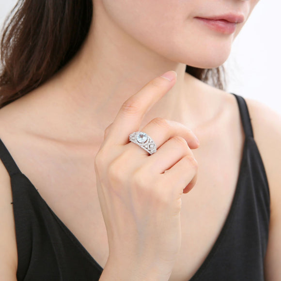 Anillo de Cristal Natural con Gemas Auténticas
