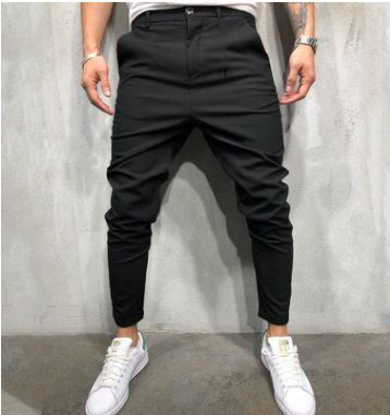 Pantalones Casuales Slim Fit en Tela Tejida Color Sólido para Hombre - Image 3