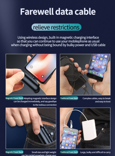 Power Bank Magnético Portátil 2600 mAh Triple Función con Carga Rápida - Image 3
