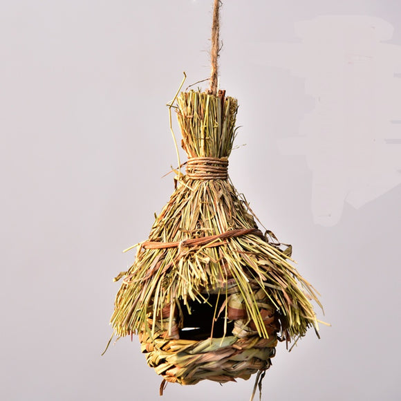 Nido Artesanal Tejido a Mano para Pájaros y Decoración de Jardín